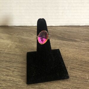 Vtg Aurora Borealis Adjustable Ring